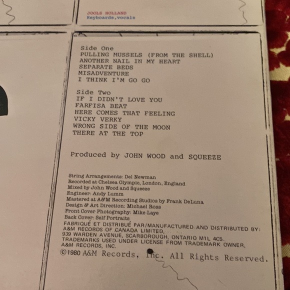 Squeeze album Argybargy on Vinyl - Picture 8 of 8